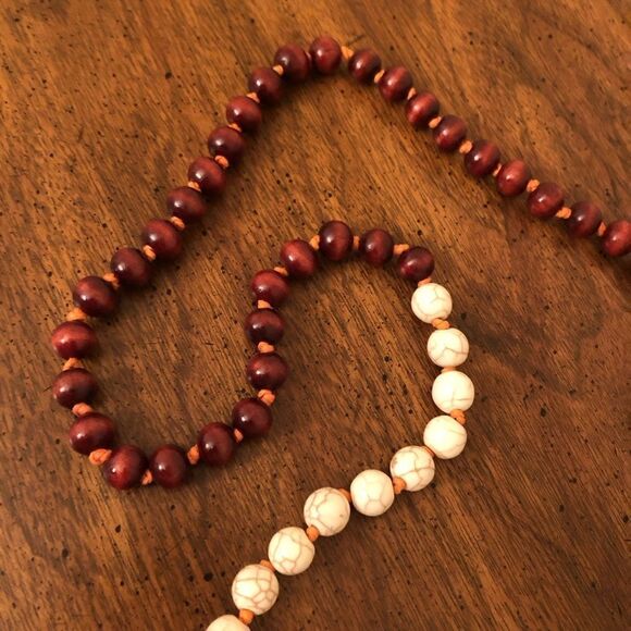 Boho Beaded Tassel Necklace | 38” Length - Picture 2 of 4